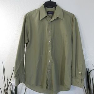 Keats and Lyford Mens Sz 16 32/33 Shirt Button Down Long Sleeve Green Pocket